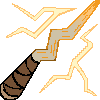 A lightning bold-shaped wand