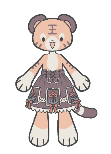 Game asset: Dark skirt with flower embroidery on hem