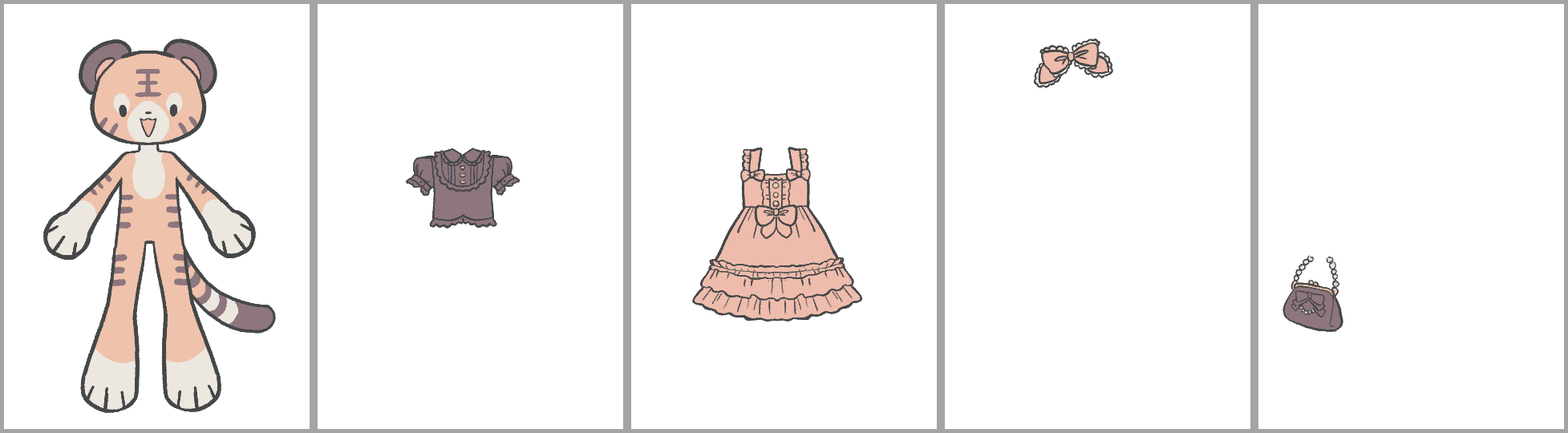 Diagram illustrating how different clothing sprites are pre-positioned in the correct spot on canvases of the same size