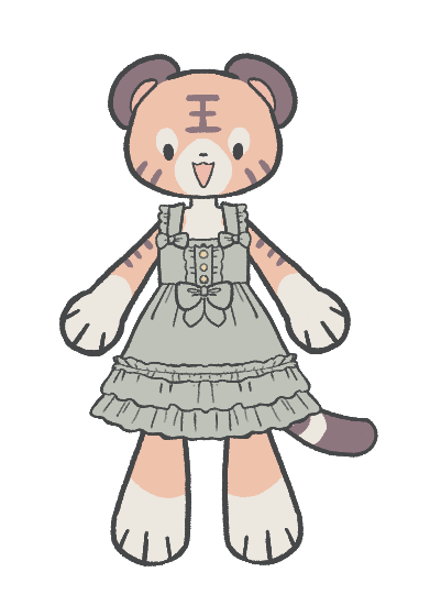 Game asset: Solid JSK with buttons on bodice and bows