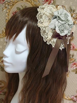 Rosette Headdress from Mary Magdalene: Rose headpiece with lace and a bow