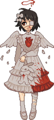 Angel wearing a guro coord