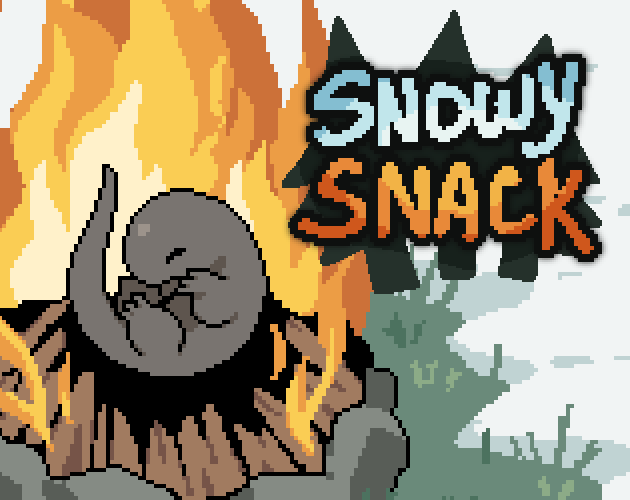 'Snowy Snack', a game about being a lizard creature eating food in a wintery forest.